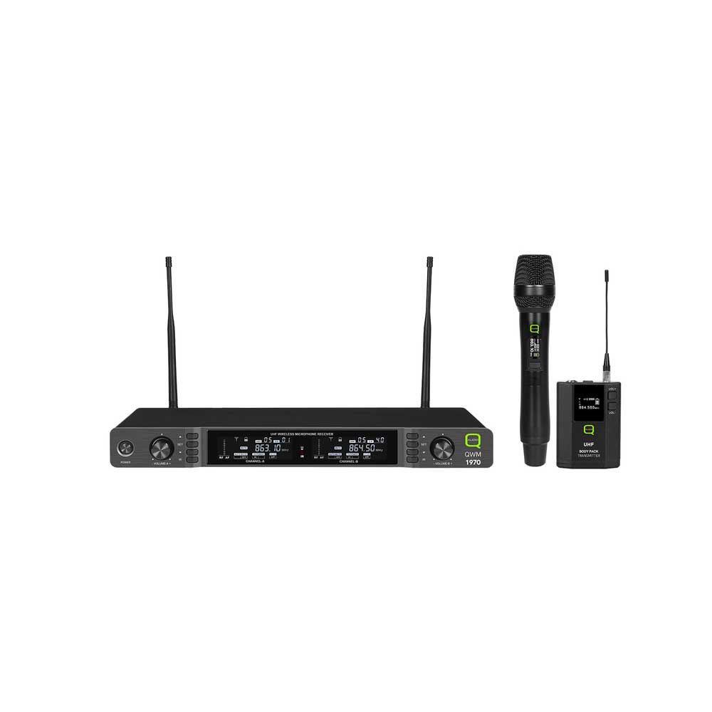 QWM 1970 HH BP Dual Channel UHF Handheld & Beltpack Wireless System